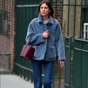 Staud bissett style leather bag in burgundy